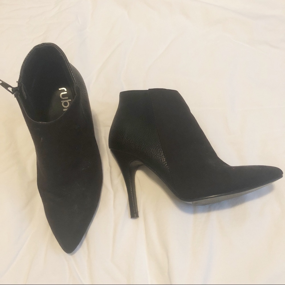Once worn black high heel booties.